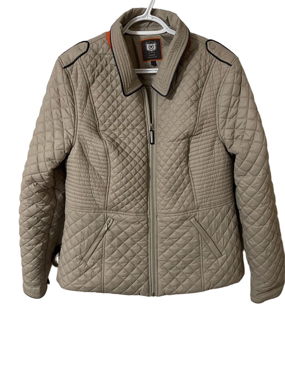 Noel Asmar Equestrian Quilted Jacket in Beige Size XL